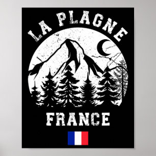 Póster La Plagne France Alps Estación de Esquí Alpino Gra