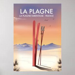 Póster La Plagne, La Plagne-Tarentaise, poster de esquí d