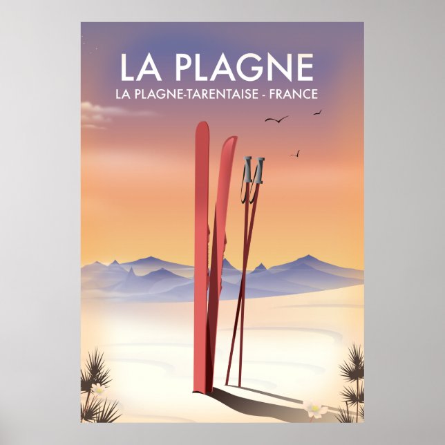 Póster La Plagne, La Plagne-Tarentaise, poster de esquí d (Frente)