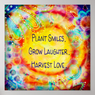 Póster La planta sonríe alegre Inspiradora