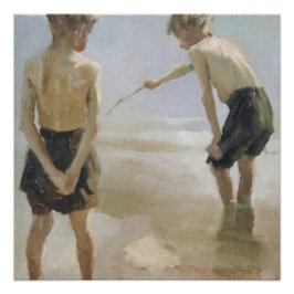 Póster La Playa Costera Impide El Paisaje