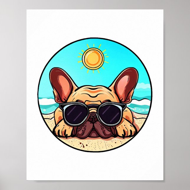Póster La playa de Frenchie (Frente)