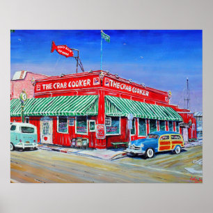 Póster La playa de Newport de la cocina del cangrejo