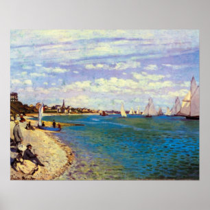Póster La playa de Sainte Adresse por Claude Monet