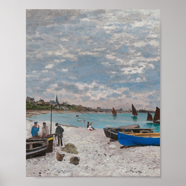Póster La playa de Sainte-Adresse, por Claude Monet (Frente)