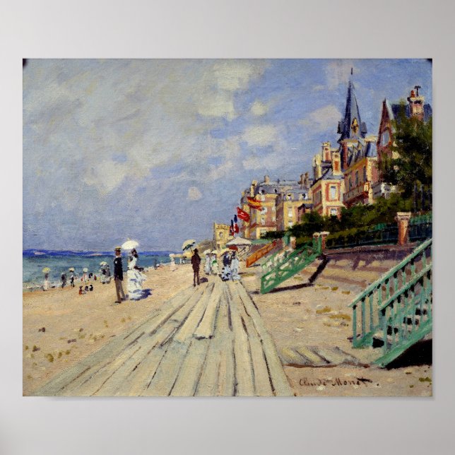 Póster La playa de Trouville - Claude Monet (Frente)