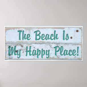 Póster La playa es mi lugar feliz