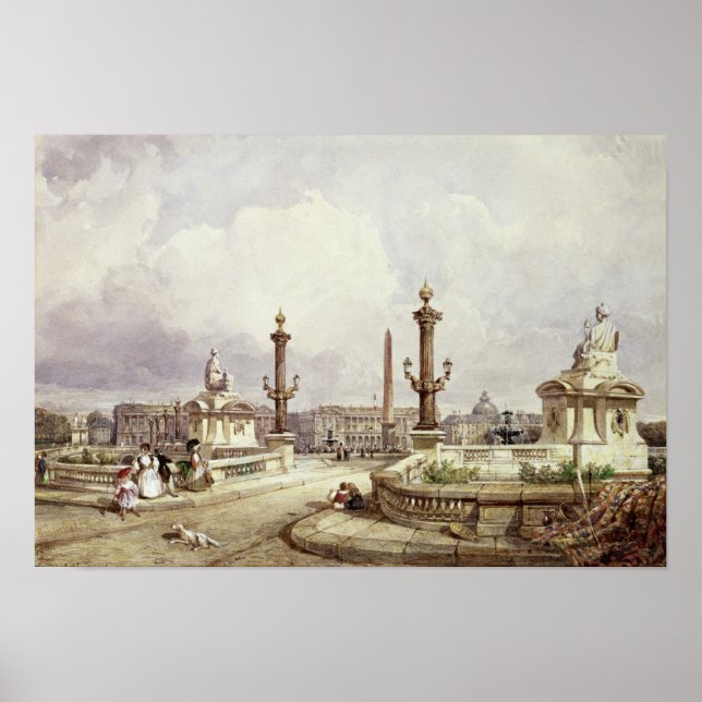 Póster La plaza de la Concordia, c.1837 (Frente)