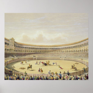 Póster La plaza de Toros de Madrid, 1865 (litho del