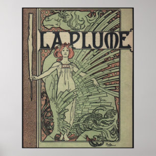 Póster La Plume 1898 Por Alfons Mucha