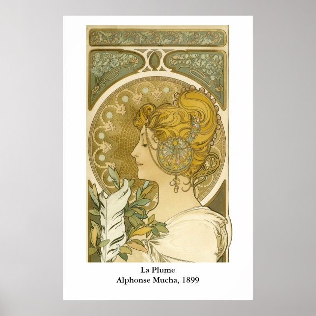 Póster La Plume de Alphonse Mucha (Frente)
