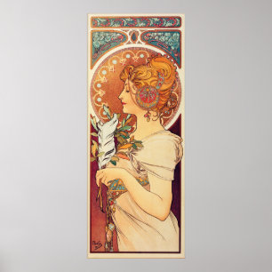 Póster La Plume por Alphonse Mucha
