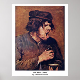Póster La poción amarga de Adriaen Brouwer