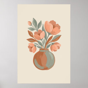 Póster La poire Modern Minimalista Boho Floral Bouquet