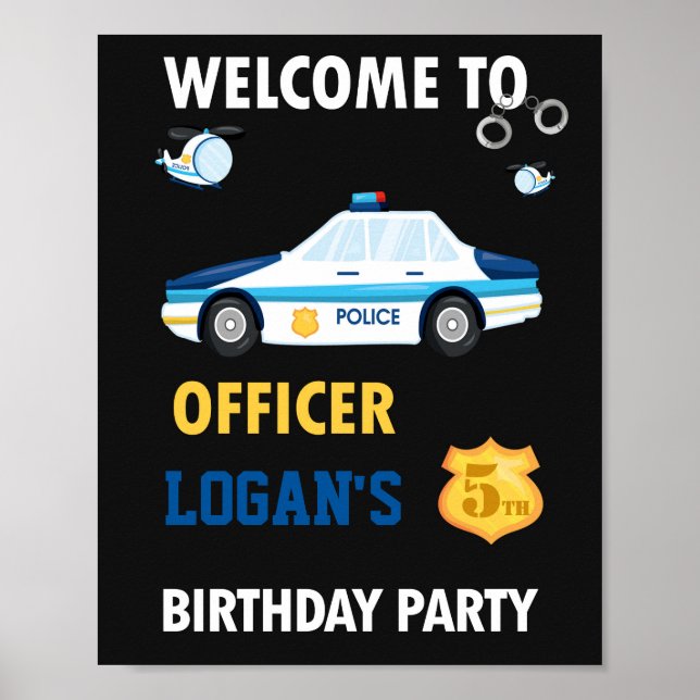Póster La policía da la bienvenida al fiesta firma poster (Frente)