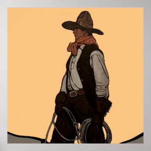 Póster La portada de la revista The Cowboy de NC Wyeth