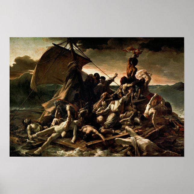 Póster La posta de la Medusa de Theodore Gericault (Frente)
