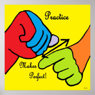 Póster La PRÁCTICA ASL hace que sea perfecta