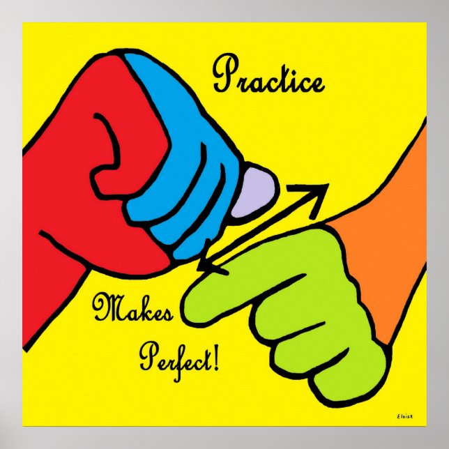 Póster La PRÁCTICA ASL hace que sea perfecta (Frente)