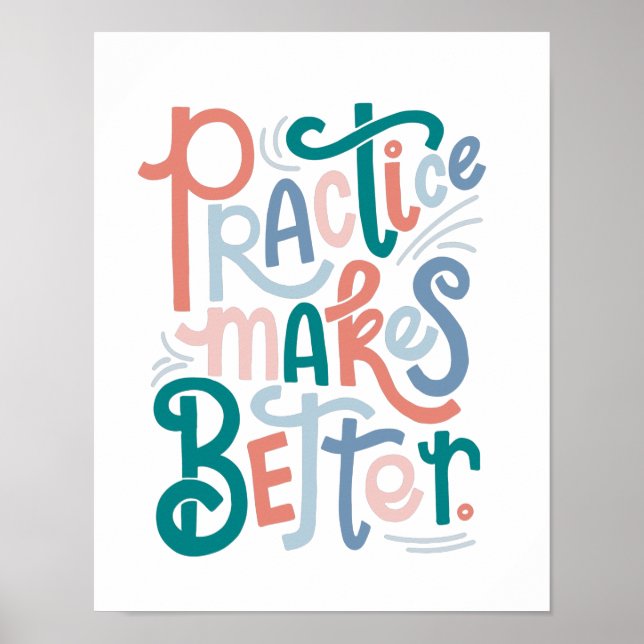 Póster La práctica hace mejor (Frente)