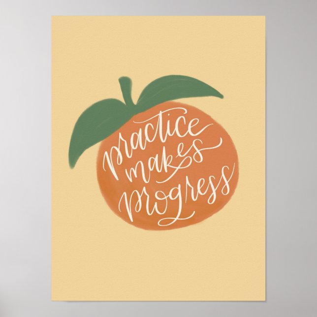 Póster La práctica hace que el progreso sea poster (Frente)
