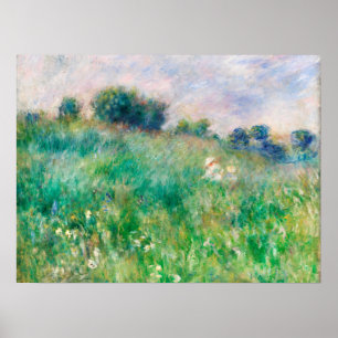 Póster La pradera verde de la pintura impresionista de Re