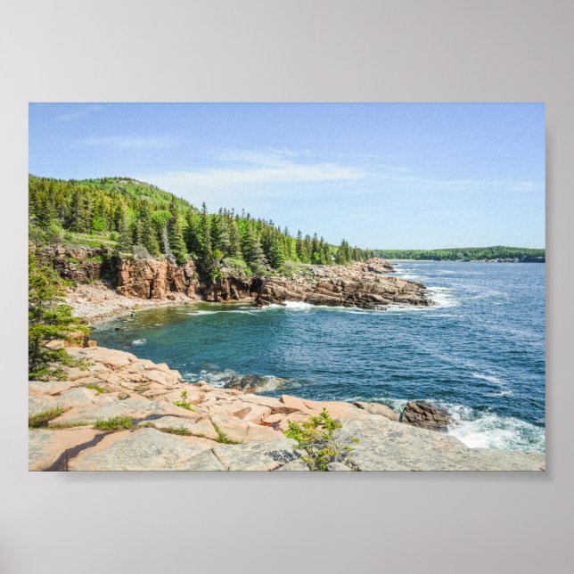 Póster La preciosa costa rocosa de Acadia en Maine (Frente)