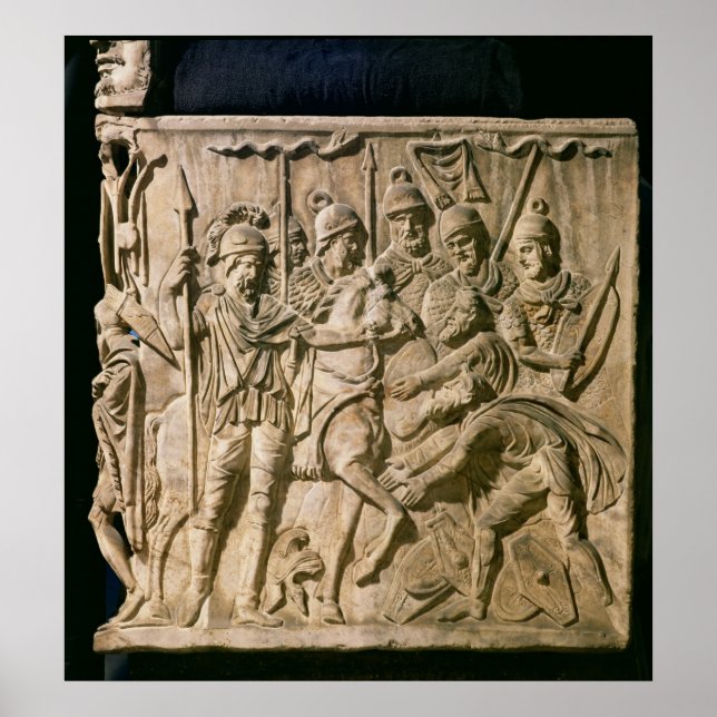 Póster La presentación de un bárbaro a una tropa romana (Frente)