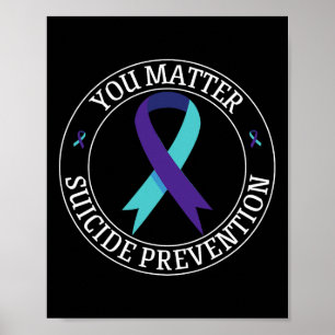 Póster La prevención del suicidio Verde azulado y morado