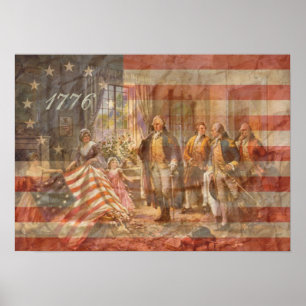 Póster La primera bandera americana