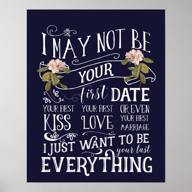 Póster la primera cita quiere ser su firma de todo boda (Frente)