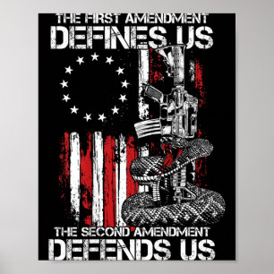 Póster La Primera Enmienda Define Una Bandera Americana E