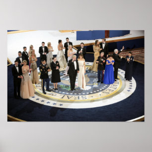 Póster La Primera Familia En La Pelota De La Libertad