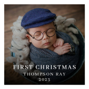 Póster La primera foto del bebé recién nacido en Navidad