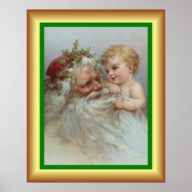 Póster La primera Navidad de un bebé hermoso, Santa Claus (Frente)