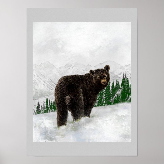 Póster La primera nevada de la montaña del oso negro (Frente)