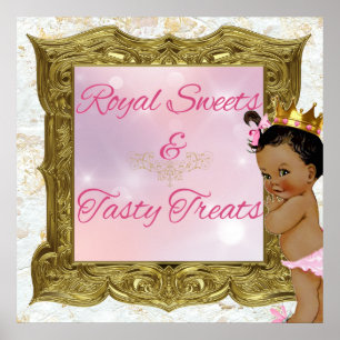 Póster La princesa africana Royal dulce Rótulo rosado