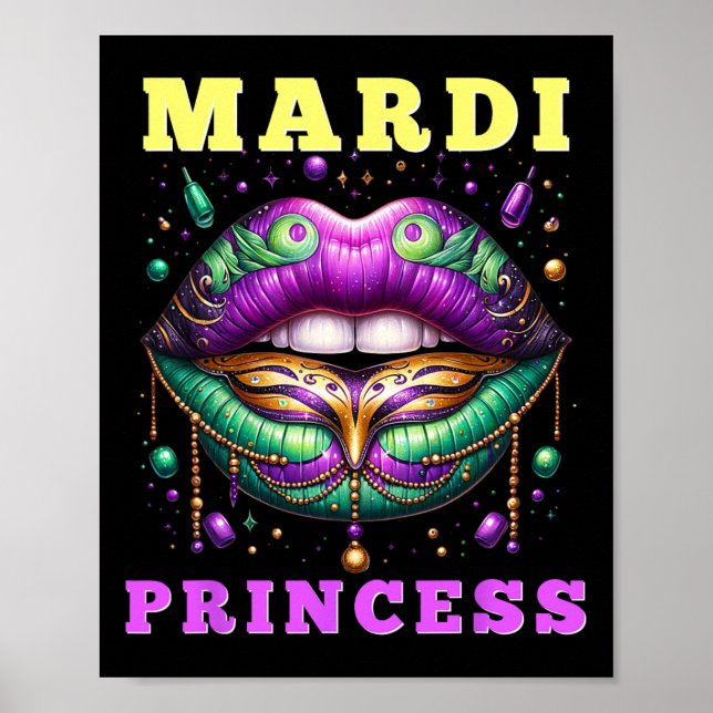 Póster La princesa Mardi Gras Lips 2025 (Frente)
