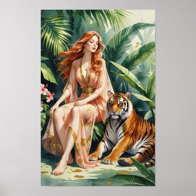 Póster La Princesa Pelirroja y su Tigre (Frente)