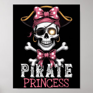 Póster La Princesa Pirata Skull Crossbone Halloween Para