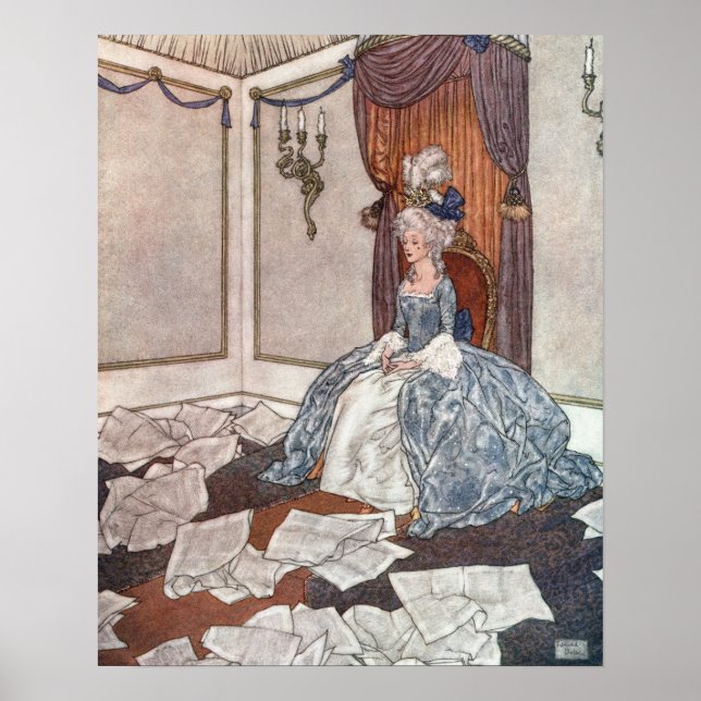 Póster La princesa y los periódicos de Edmund Dulac (Frente)