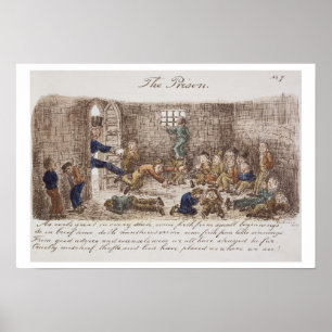 Póster La prisión, 1858 (grabado coloreado)