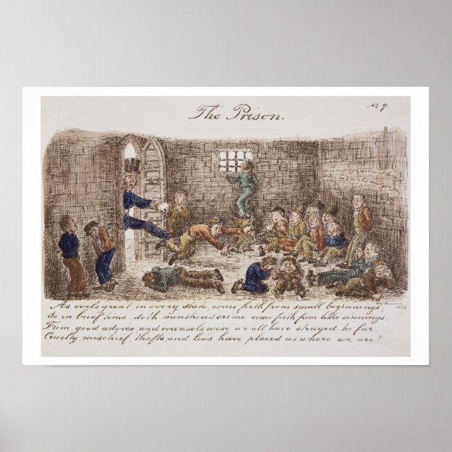 Póster La prisión de 1858 (grabado de colores) (Frente)