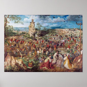 Póster La procesión al calvario, Pieter Bruegel