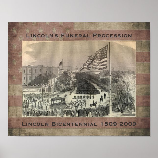 Póster La procesión fúnebre de Abraham Lincoln (Frente)
