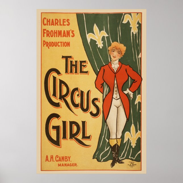Póster La producción de Charles Frohman, el Chica del cir (Frente)