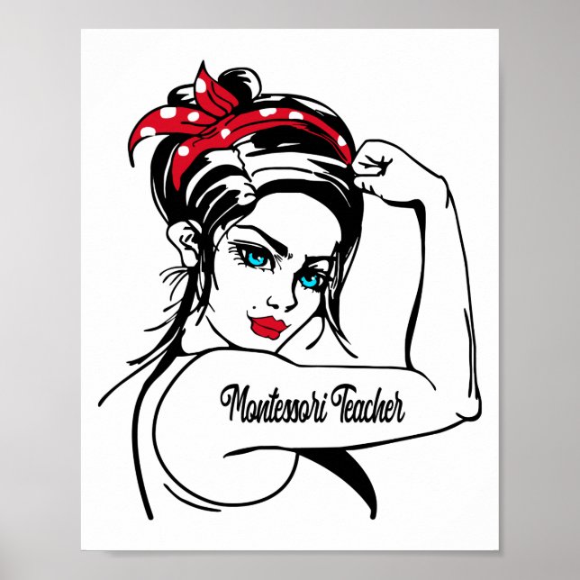 Póster La profesora Montessori Rosie The Riveter Pin Up (Frente)