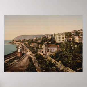 Póster La "promenade", Sanremo, Liguria, Italia