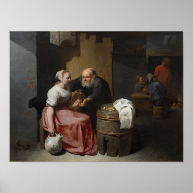 Póster La propuesta (1655) de David Ryckaert III (Frente)