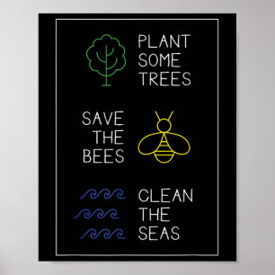 Póster La protección del medio ambiente, decir, plantar á